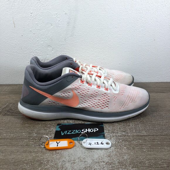 Nike Flex 2016 RN White Bright Mango Cool Grey Running Women's 10 830751-101 - Picture 8 of 8